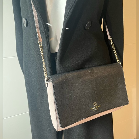 Kate Spade Black and Cream/Light Pink Crossbody Bag - Picture 1 of 11